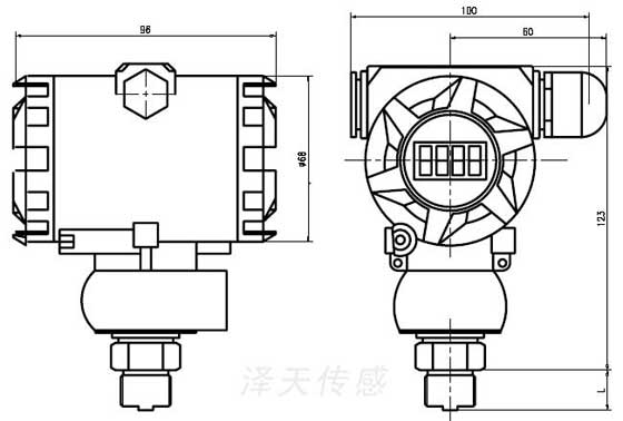 CYB270工業(yè)壓力變送器外形圖 CYB270工業(yè)壓力變送器外形圖